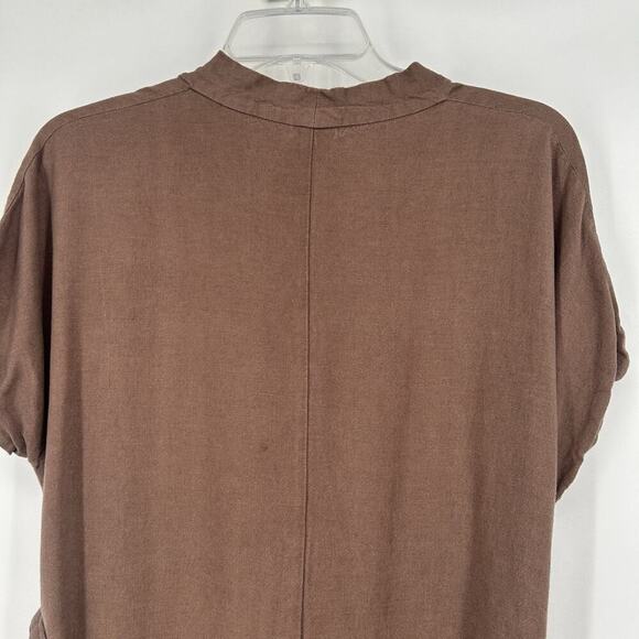 Urban Research Doors Linen Blend Midi Dress Brown Belted Dolman Sleeves Size 1 S - Picture 7 of 10